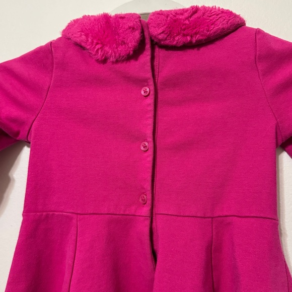 Janie and Jack FAUX FUR COLLAR PONTE DRESS PINK Size 4 formal holiday event - Picture 8 of 8